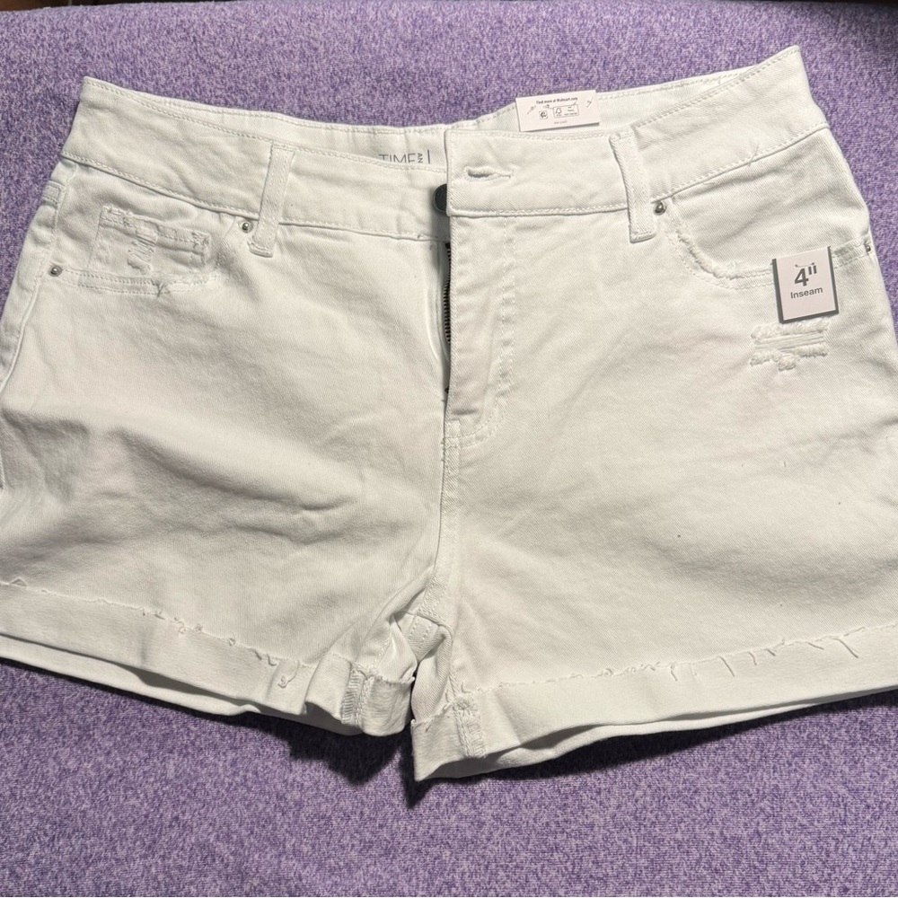Time and Tru White Denim Jean Shorts